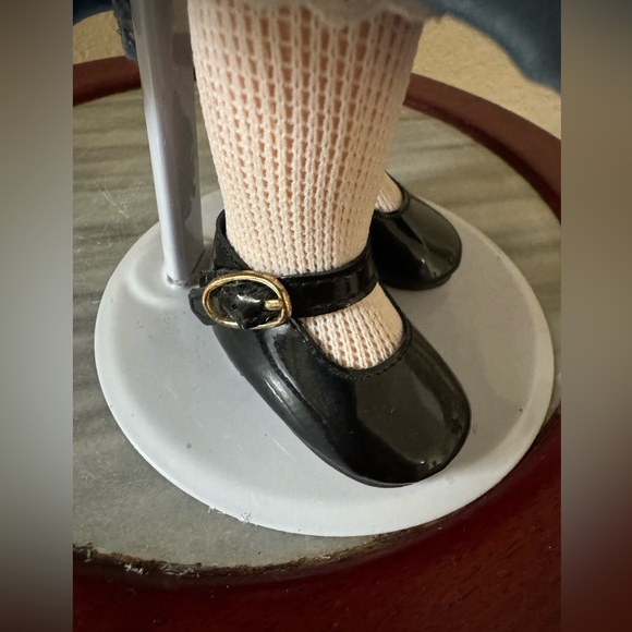 Standing Porcelain Victorian Doll with Stand, 17 inches Tall - Picture 6 of 10